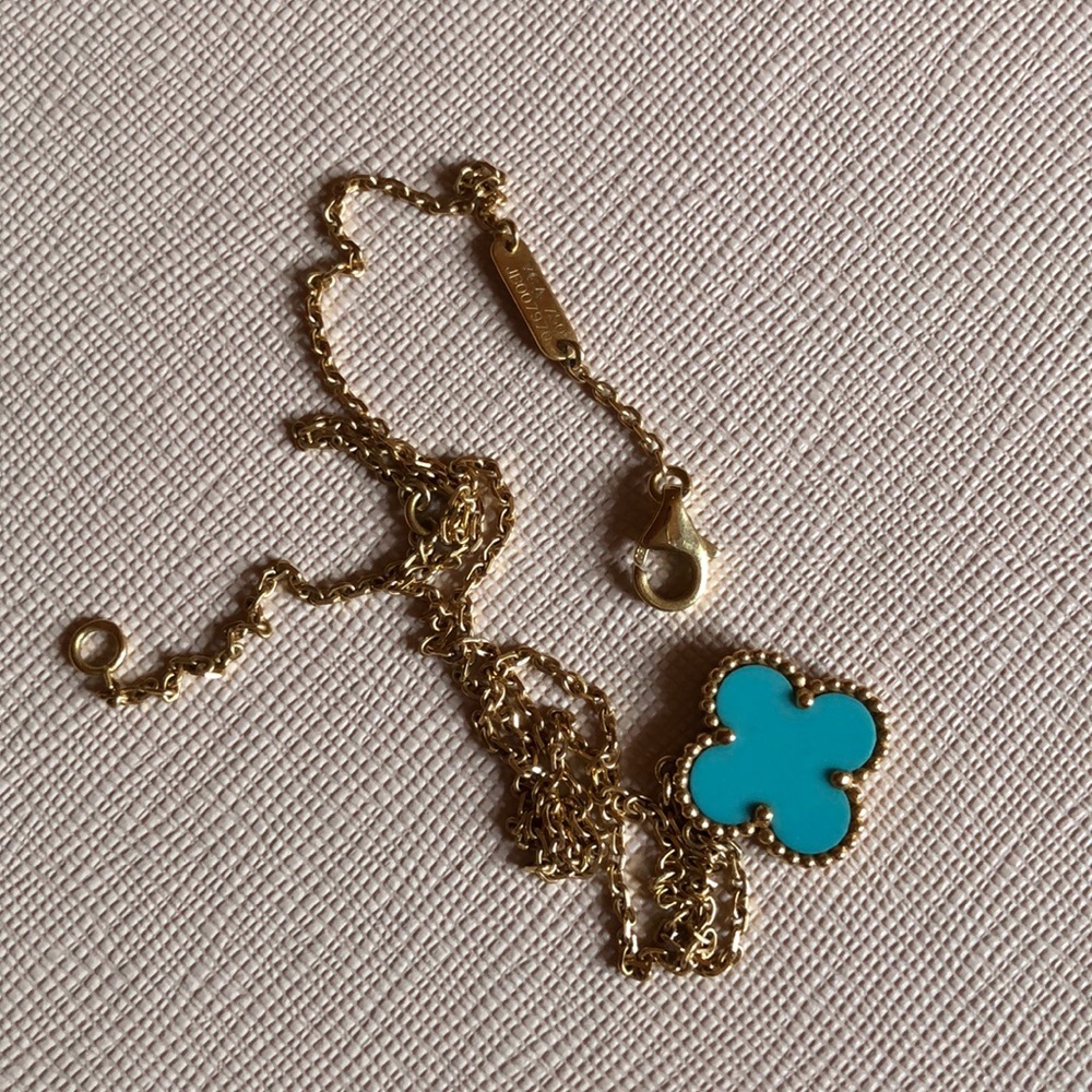 Can Cleef & Arpels Vintage Alhambra turquoise gold